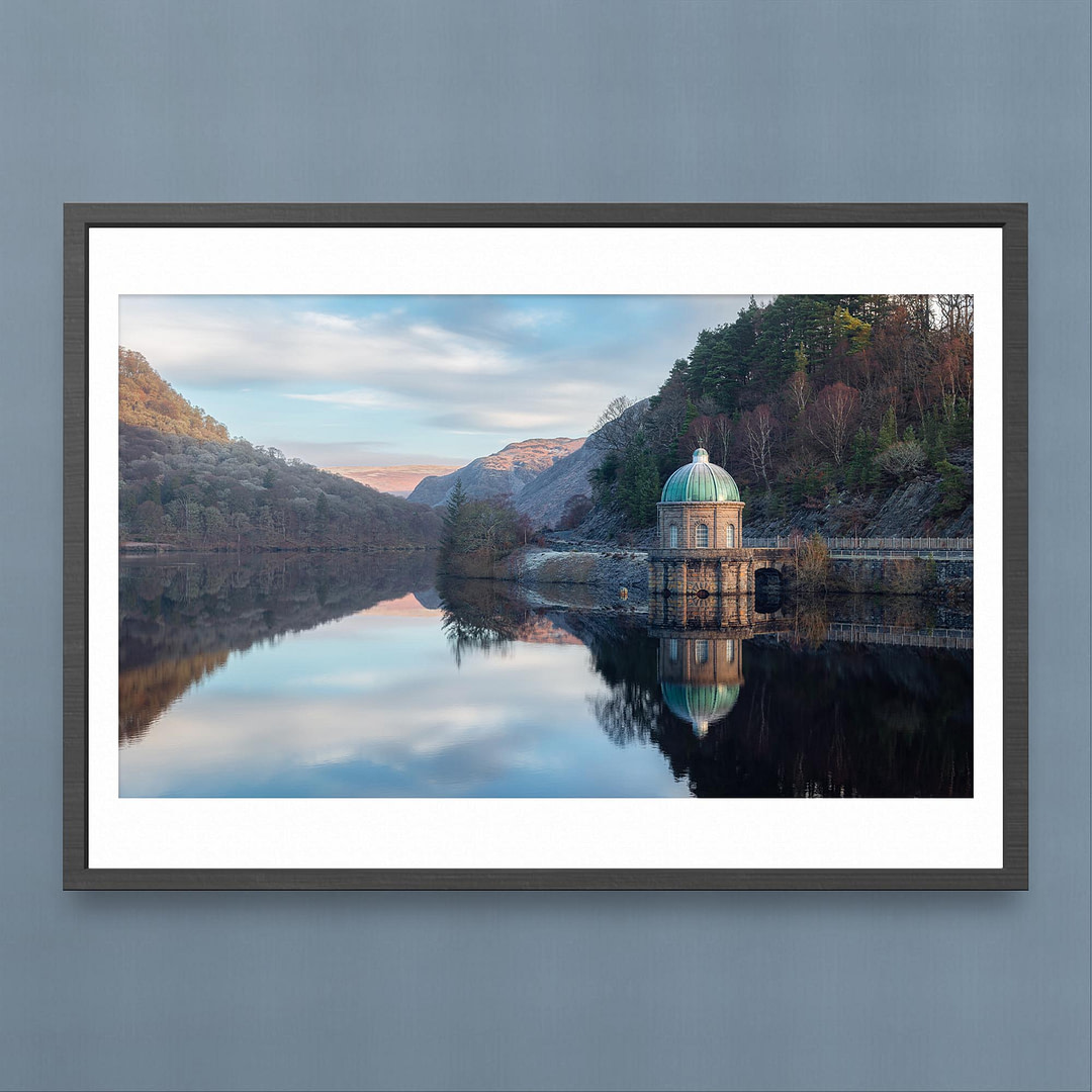 Frosty Morning at Garreg Ddu Reservoir Photography Print - Tranquil Landscape