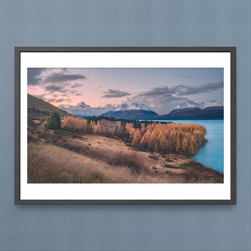 Aoraki/Mount Cook Sunset Photography Print - Lake Pukaki Autumn View