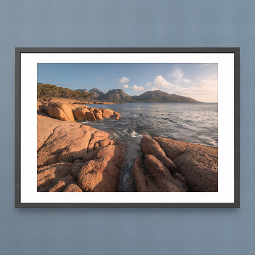 The Hazards Evening Print – Freycinet National Park, Tasmania - Black Frame Mockup